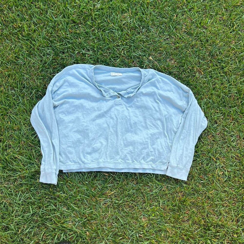 lucky brand cropped henley oversized women’s size S Small